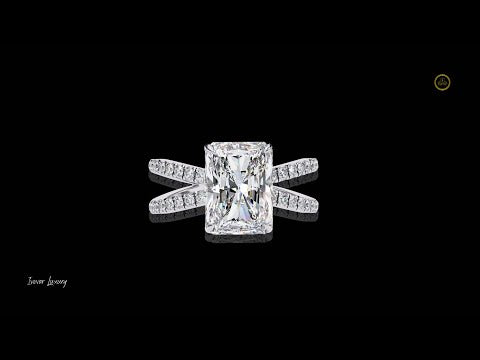 2.47 CT Trendy & Timeless Radiant Cut Lab Grown Diamond Ring with Vintage Pave Double Band