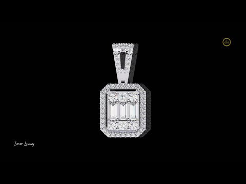 0.72 TCW Designer Baguette Cut Lab Diamond Pendants Exclusive & High End Collections