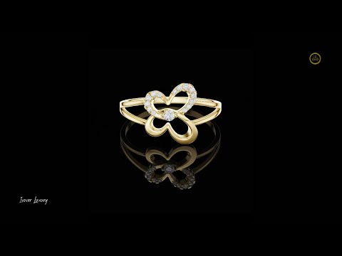 0.02 CT Beautiful Butterfly Lab Grown Diamond Dainty Round Cut Sparkle Ring Unique Gift for Her