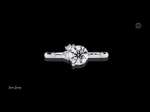 0.50 CT Dainty Round Brilliant Cut Moissanite Diamond Ring For Bridal Wedding Jewelry