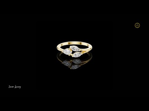 0.38 TCW Elegant Pear and Double Marquise Cut Moissanite Diamond Open Band Ring