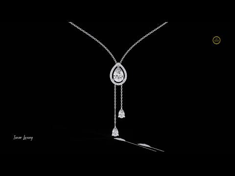 1.70 CT Celestial Grace Pear Cut Lab Grown Diamond Necklace Elegant Drop Design by Ivevar Luxury