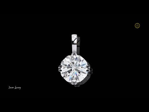 1.98 TCW Luxurious Round Brilliant Cut Solitaire Lab Grown Diamond Pendant in Polished Gold Setting