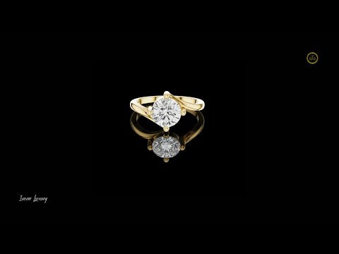 1.00 TCW Exquisite Twisted Band Solitaire Ring Showcasing a Round Lab Grown Diamond