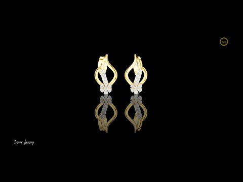 0.20 TCW Imperial Flame Curve Lab Grown Diamond Cluster Earrings with Flowing Open Silhouette
