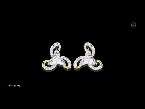 1.38 TCW Exquisite Trinity Inspired Moissanite Diamond Stud Earrings with Pear and Round Cut Accents in Gold