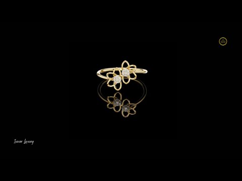 0.056 TCW Ethereal Twin Blossom Ring with Brilliant Round Moissanite Diamond Accents