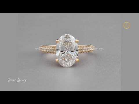 3.00 CT Luxury Oval Cut Moissanite Diamond Wedding Ring Fine Jewelry For Surprise