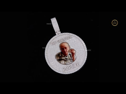 Custom Men’s Moissanite Pendant – 925 Silver Hip Hop Necklace for Grandpa By Ivevar
