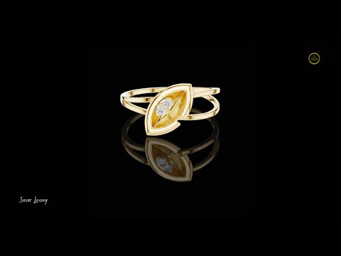 0.03 TCW Marquise Aura Lab Grown Diamond Ring Split Band Gold Ring with Dual Center Stones Luxury Jewelry Gift