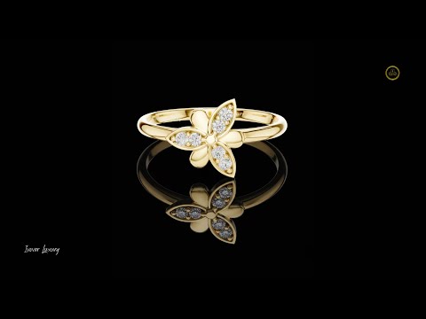0.06 TCW Luxury Lab Grown Diamond Petal Blossom Ring Delicate Floral Inspired Promise Ring for Women