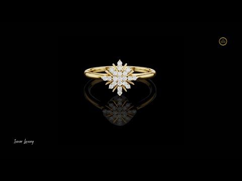 0.11 TCW Starlight Cluster Ring with Brilliant Round Moissanite Diamond Bursts