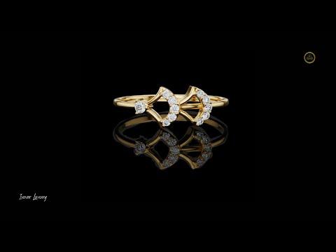 0.076 TCW Dual-Arc Ring Framed with Radiant Pavé Set Moissanite Diamonds