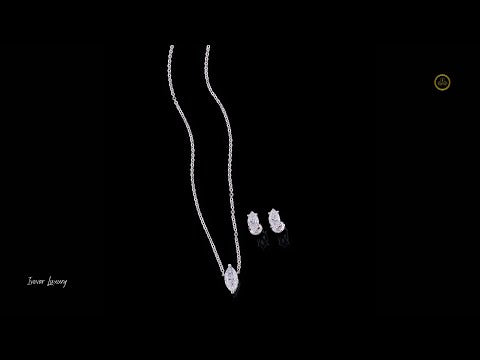 1.50 TCW Elegant Marquise Cut Moissanite Necklace with Matching Stud Earrings