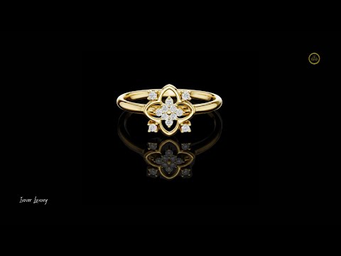 0.064 TCW Floral Lab Grown Diamond Ring Featuring a Radiant Cluster and Petal Inspired Design