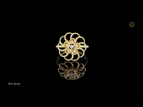 0.025 CT Radiant Floral Lab Grown Diamond Cluster Ring Elegant Flower Statement Ring for Women