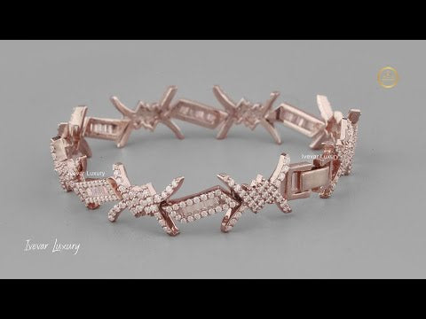 Luxury Tennis Chain Bracelet Handmade Moissanite Diamond Gift By Ivevar