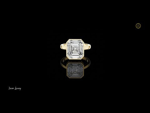 7.32 TCW Architectural Emerald Cut Moissanite Diamond Solitaire Ring with Sleek Bezel Setting For Her