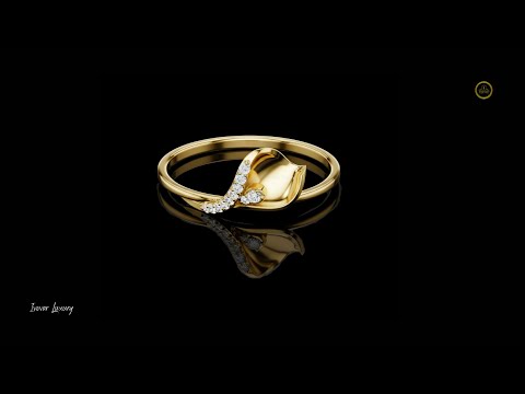 0.010 CT The Graceful Floral Ring with Sparkling Lab Grown Round Diamond in Full Bloom