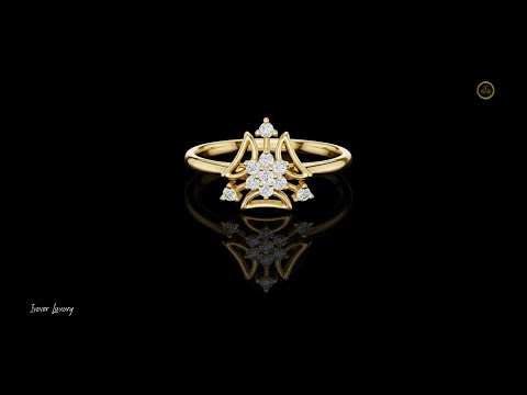 0.084 TCW Celestia Trillium Ring with Constellation Cluster Lab Grown Diamonds and Petal Wings