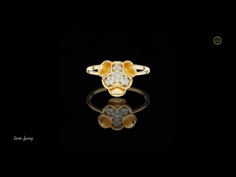 0.13 TCW Floral Clover Dainty Lab Grown Diamond Cluster Petal Ring Modern Minimalist Jewelry for Women