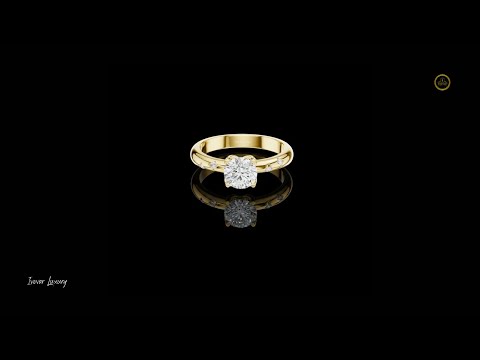 0.89 TCW Modern Round Cut Moissanite Solitaire Diamond Ring with Accent Stones