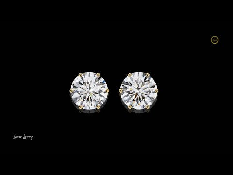 2.57 TCW Luxury Lab Grown Diamond Round Cut Solitaire Stud Earrings with Classic Six Prong Setting