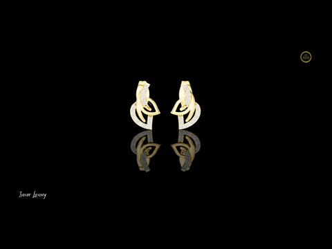 0.12 TCW AmorFlux Interwoven Curve Round Lab Grown Diamond Earrings with Sparkle