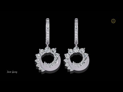 1.00 TCW Luminous Crescent Sparkle Hoop Drop Earrings with Brilliant Round Moissanite Diamond