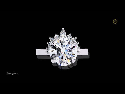 3.31 CT Designer Round Cut Lab Grown Diamond Glace The Ultimate Iced Out Luxury Ring For First Love