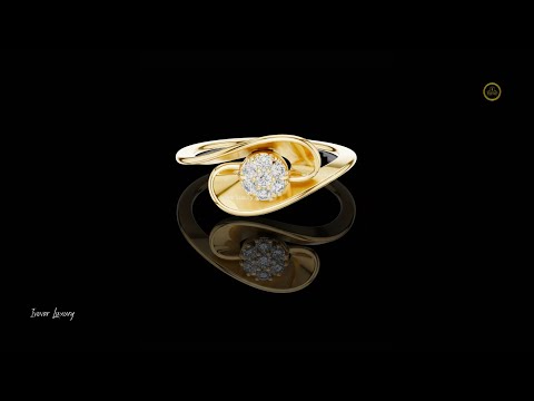 0.10 TCW Golden Bloom Lab Grown Diamond Cluster Ring with Elegant Curved Petal Design Fine Jewelry
