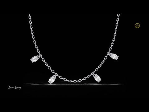 1.45 TCW luxury Lab Grown Diamond Necklace Dainty Chain with Sparkling Oval Cut Diamonds
