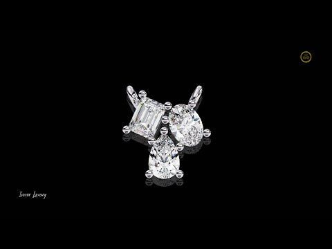 0.36 CT Shiny Eternal Three Stone Moissanite Diamond Pendant A Signature Cluster Diamond Pendant