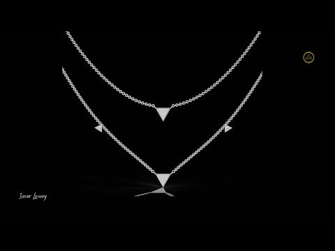0.30 TCW Triangle Layered Round Cut Necklace Dainty Lab Diamond Studded Geometric Gift for Her