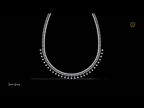 4.51 TCW Luxurious Geometric Fringe Lab Grown Necklace with Cascading Round Cut Sparkling Stones Elegant Statement Choker