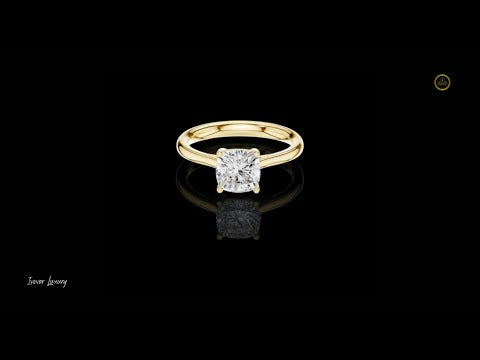 1.12 TCW Majestic Cushion Cut Lab Grown Diamond Solitaire Ring with Classic Four Prong Setting