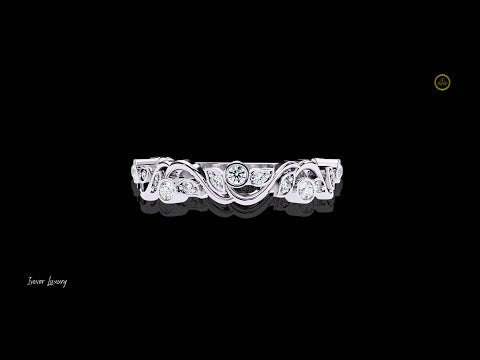 0.18 TCW Intricately Crafted Round Moissanite Diamond Artistic Vine Design with Bezel Diamonds