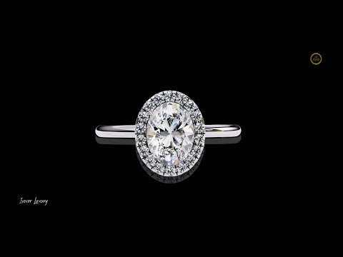 1.09 CT Dazzling Lab grown Diamond Oval Cut Halo Ring Elegant Party Jewelry Gift For Women