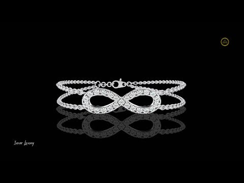 0.38 TCW Elegant Rose Gold Infinity Chain Bracelet Lab Diamond stands Symbol of Eternal Love