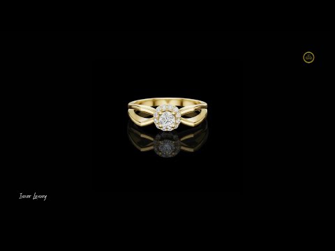 0.14 CT Radiant Harmony Halo Lab Grown Diamond Ring with Round Center & Sculpted Design