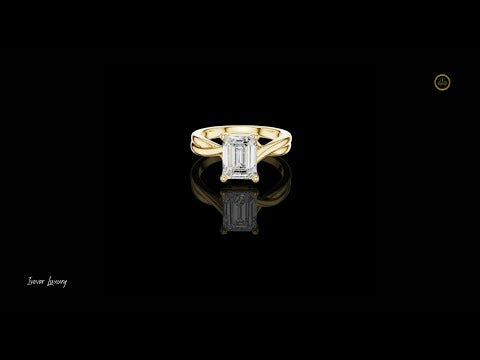 2.00 CT Delicate Emerald Cut Lab Grown Diamond Ring with Twisted Band Design