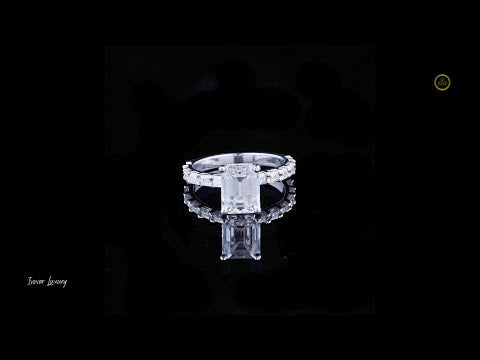 2.00 CT Royal Vibes Emerald Cut Moissanite Diamond Ring by Ivevar Luxury