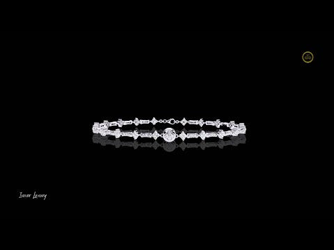 0.82 TCW Luxury Lab Grown Link Bracelet with Intricate Geometric Detailing and Sparkling Round Diamonds