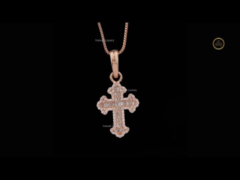 Rose Gold Cross Pendant VVS Moissanite Iced Out Jewelry Gift