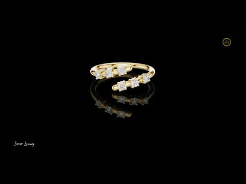 0.21 TCW Trendy Open Bypass Lab Grown Ring in Gold with Floating Round Brilliant Diamonds