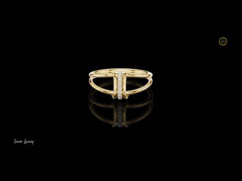 0.055 TCW Double Band Vertical Lab Grown Diamond Bar Ring Modern Statement Design by Ivevar Luxury