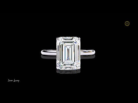 2.56 TCW Emerald Cut Lab Grown Diamond Solitaire Ring Sleek Four Prong Minimalist Engagement Jewelry