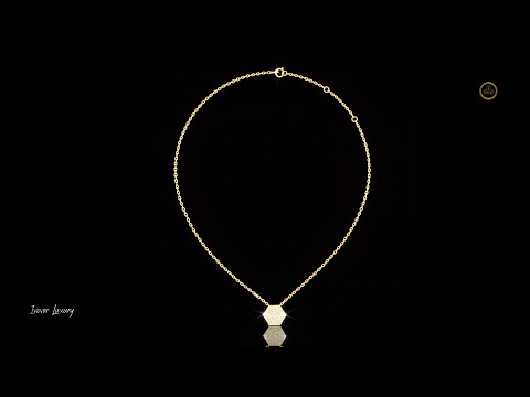 0.60 TCW Luxury Hexagon Moissanite Round Diamond Pendant with Layered Pave Design For Gift