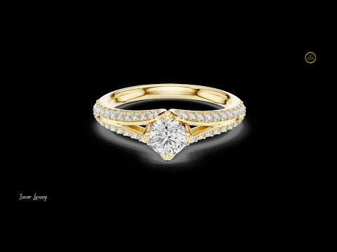 0.46 CT Forever Ethical Lab Grown Round Diamond Ring For Cocktail Shine