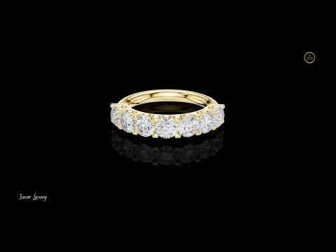 2.17 TCW Captivating Half-Eternity Moissanite Diamond Ring For Bridal Collection